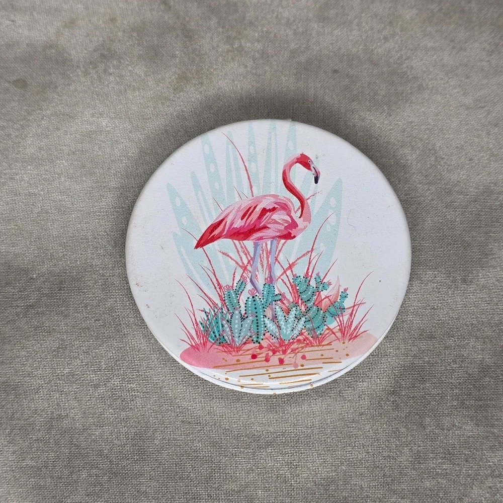 Pink‎ Flamingo Compact Mirror Purse Size Vanity Double Mirror